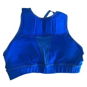 Chestee The Tiffany High Neck Sports Bra Size 8 Blue Collarbone Padded Lifting